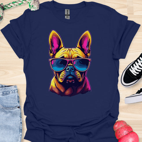 Retro Frenchie with Sunglasses - V2 - Retro Two T-Shirt